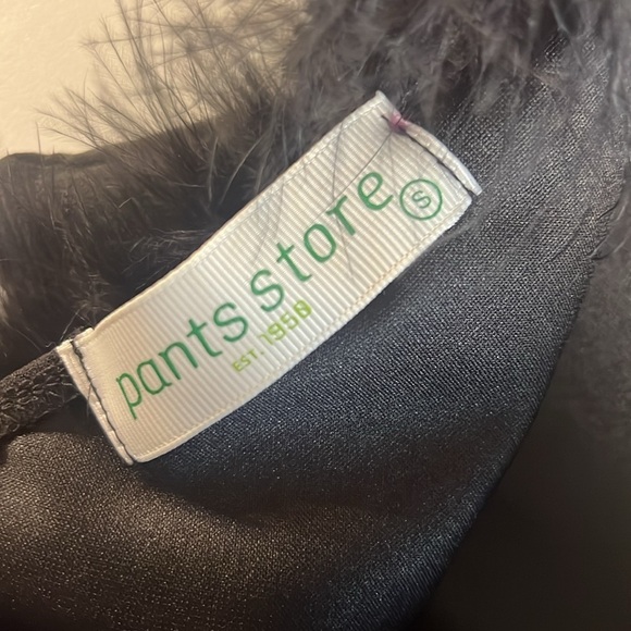 Pants Store Feather Trim Cropped Tube Top Size Small - Picture 5 of 7